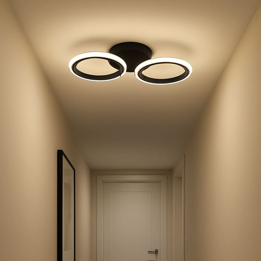LED LED Mara, 19W, 2 kruhy, neutrální světlo, černá