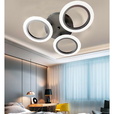Jamala LED CHANDERIER, 28W, 3 kruhy, neutrální světlo, černá