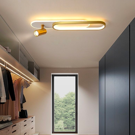 CAMILLA LED CHANDERIER, 49W, studené/horké světlo/neutrální nastavitelný akrylový a bílý a zlatý projektor