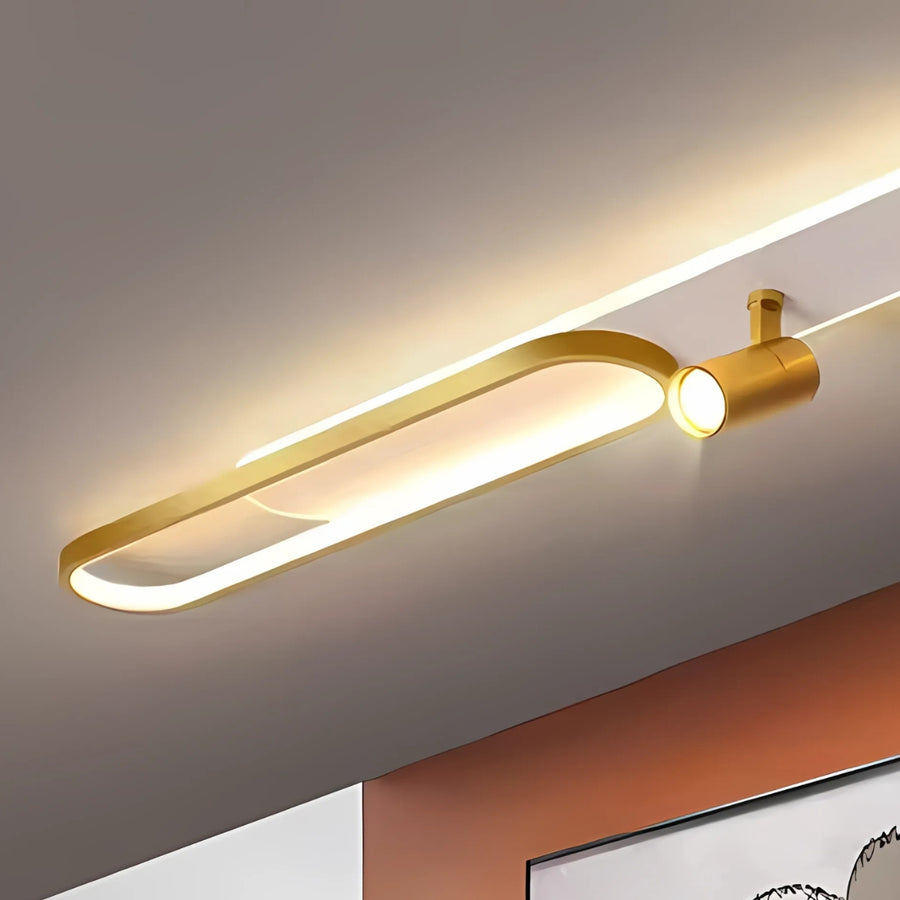 LED LED LED FILBERTO, 69 W, studené/teplé světlo/neutrální nastavitelný akrylový projektor a bílý a zlatý kov