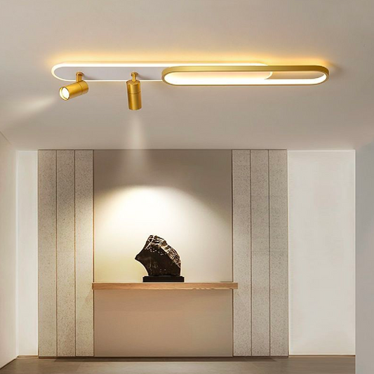 LED LED LED FILBERTO, 69 W, studené/teplé světlo/neutrální nastavitelný akrylový projektor a bílý a zlatý kov