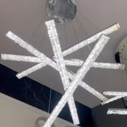 LED CHANDIER s dálkovým ovládáním Liboria, 64W, studené/horké/neutrální světlo, nestabilní, stříbro