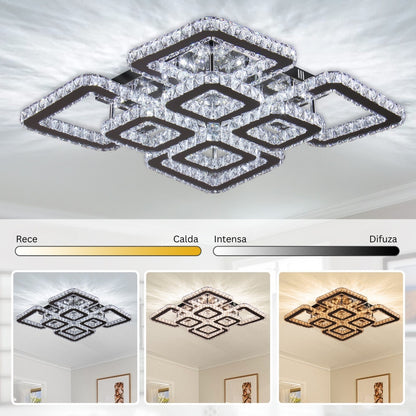 LED LED Quadria Supremo, 5x prvky, RGB 198W, Premium & Nerezová, horké/studené/neutrální světlo