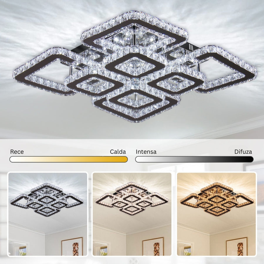 LED LED Quadria Supremo, 5x prvky, RGB 198W, Premium & Nerezová, horké/studené/neutrální světlo