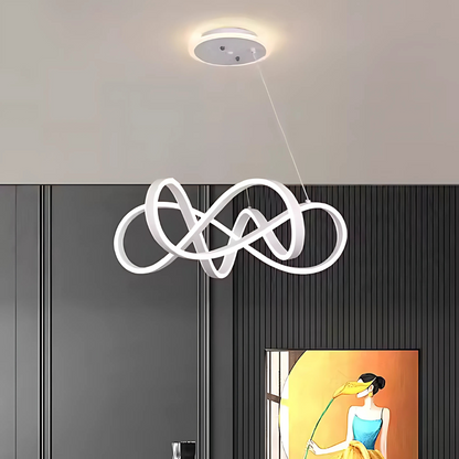 LED chtíč zavěšená s nekonečným halo, 138W dálkovým ovládáním, nastavitelnou výškou, chlad/horké/neutrální světlo, Daisy, bílá