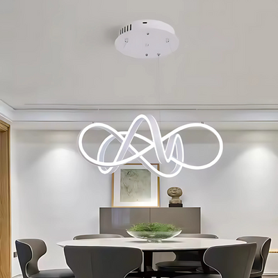 LED chtíč zavěšená s nekonečným halo, 138W dálkovým ovládáním, nastavitelnou výškou, chlad/horké/neutrální světlo, Daisy, bílá