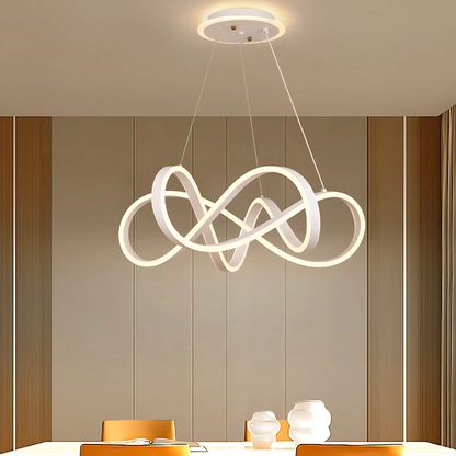 LED chtíč zavěšená s nekonečným halo, 138W dálkovým ovládáním, nastavitelnou výškou, chlad/horké/neutrální světlo, Daisy, bílá