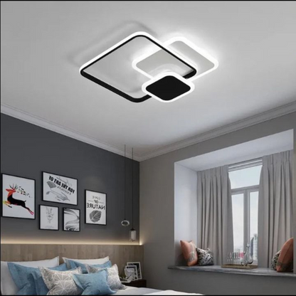 LED CHANDIER s dálkovým ovládáním Anemona, 75W, 3 čtverce, studené/horké/neutrální světlo, nestabilní, černé