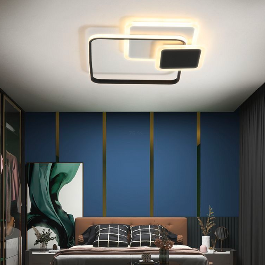 LED CHANDIER s dálkovým ovládáním Anemona, 75W, 3 čtverce, studené/horké/neutrální světlo, nestabilní, černé