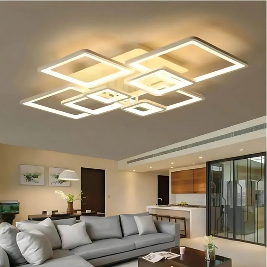 LED chtíč s dálkovým ovládáním, Ella, 8 čtverců, 203W, studené/horké/neutrální světlo, nestabilní, bílá