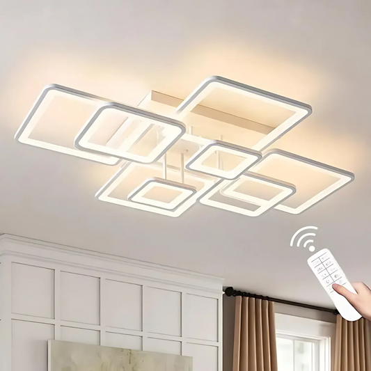 LED chtíč s dálkovým ovládáním, Ella, 8 čtverců, 203W, studené/horké/neutrální světlo, nestabilní, bílá