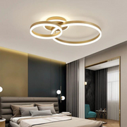 LED CHANDIER s dálkovým ovládáním Elisabeth, 72W, 2 kruhy, studené/horké/neutrální světlo, laskavé, zlaté