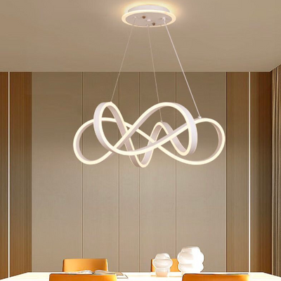 LED chtíč zavěšená s nekonečným halo, 138W dálkovým ovládáním, nastavitelnou výškou, chlad/horké/neutrální světlo, Daisy, bílá