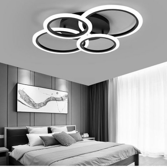 LED chtíč s Nathaniel Remote Control 4 Circles 44W Cold/Hot/Neutral Black Black