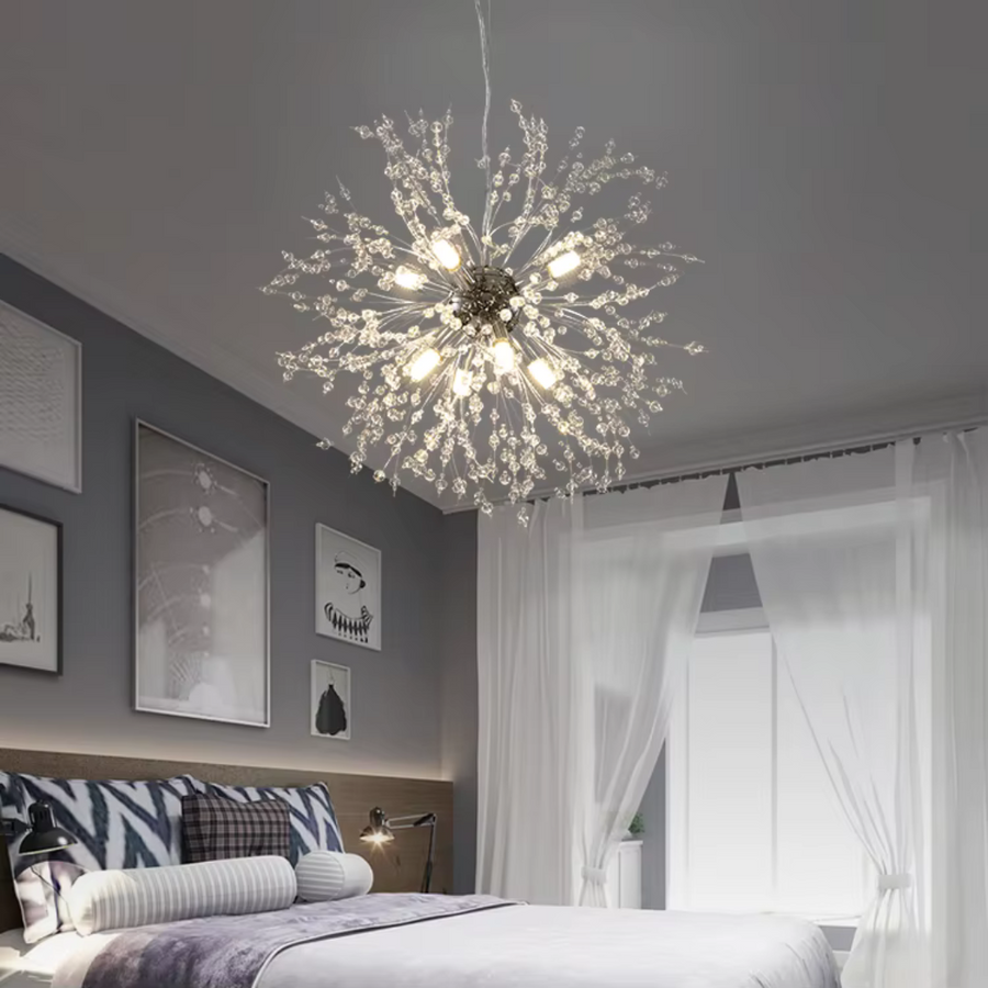 Schönbrunn Crystal Chandelier, 9x G9, průměr 49 cm, lesklý chrom, jasné osvětlení
