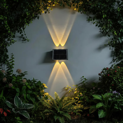 Exteriérové ​​nástěnné LED svítidlo Solaris, 4 světelné zdroje, teplé světlo, černá