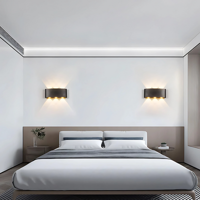 Vnější nástěnné LED svítidlo Ellis, 6W, 6 světelných zdrojů, teplé světlo, černá