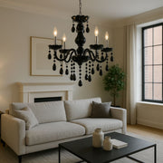 Crystal Cryedrich Chandelier, 5xe14, průměr 48 cm, černá, nastavitelná výška