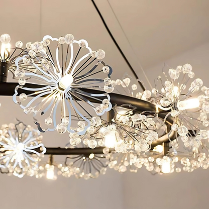 Crystal Chandier Petalo Lononi, průměr 62 cm, 25xg4, černá, nastavitelná výška