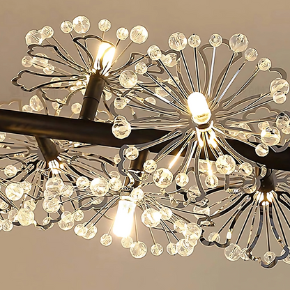 Crystal Chandier Petalo Lononi, průměr 62 cm, 25xg4, černá, nastavitelná výška