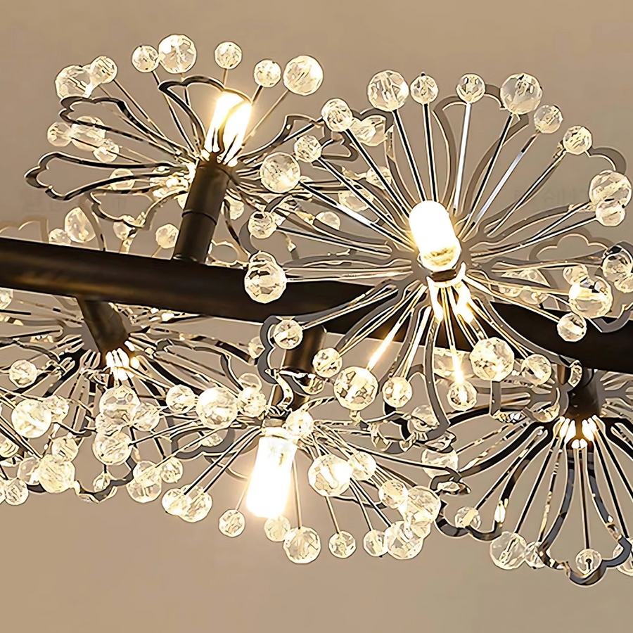 Crystal Chandier Petalo Lononi, průměr 62 cm, 25xg4, černá, nastavitelná výška