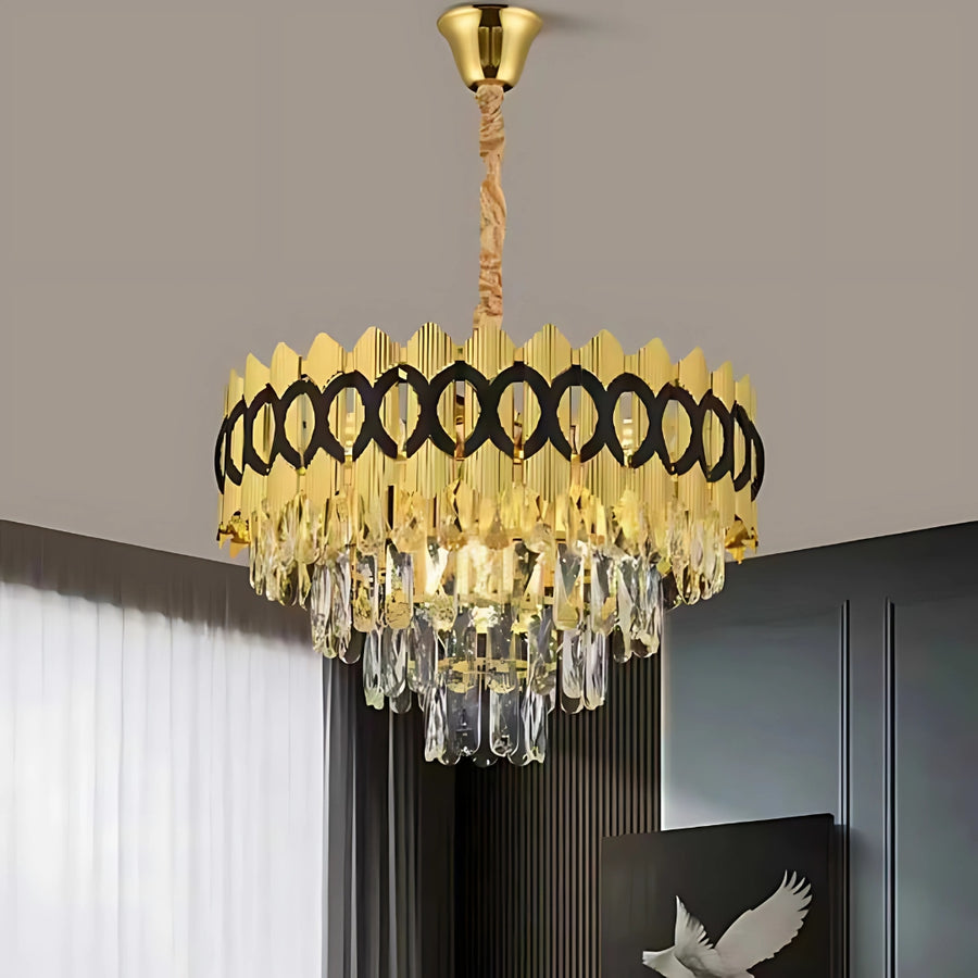 Candier Crystal Pierrefonds Eleganza 8x E14, průměr 49 cm, zlato, nastavitelná výška