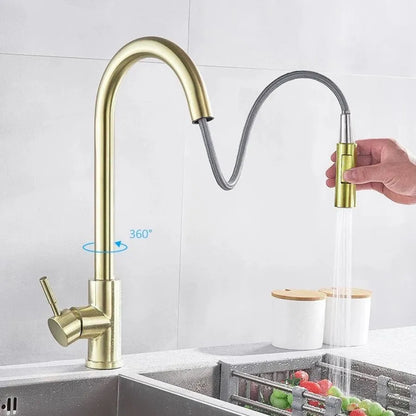 Extrahovatelná kuchyňská baterie sprchy, dotyková/off dotyková trubka, nerezová ocel 304, CF/Touch/3