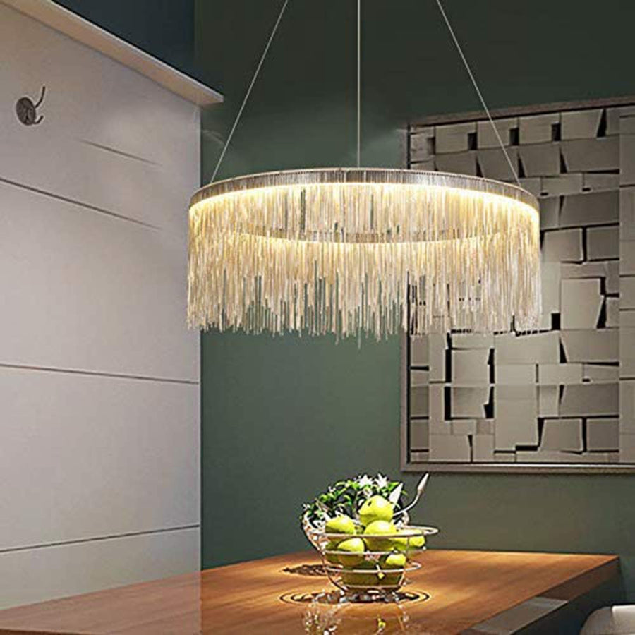 LED Tobias Chanderier s dálkovým ovládáním, breakálním, průměrem 50 cm, chrom