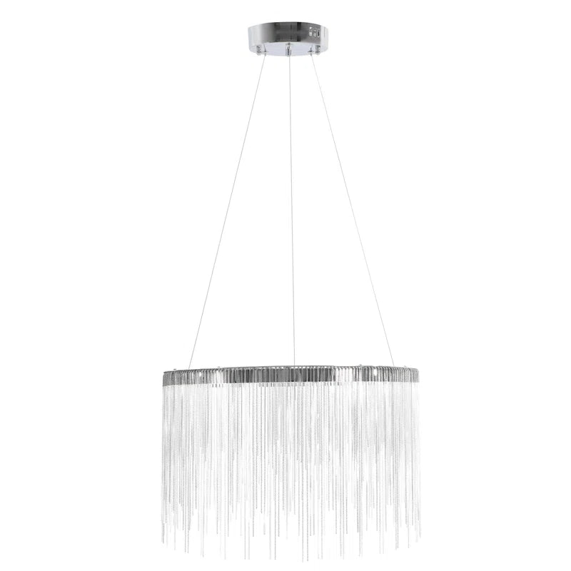 LED Tobias Chanderier s dálkovým ovládáním, breakálním, průměrem 50 cm, chrom