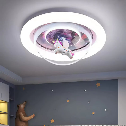 LED lustr UNICORN, 104W, studené/teplé/neutrální světlo, růžový