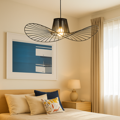 Lustra zavěšená Elias, 1x E27, průměr 50 cm, černá