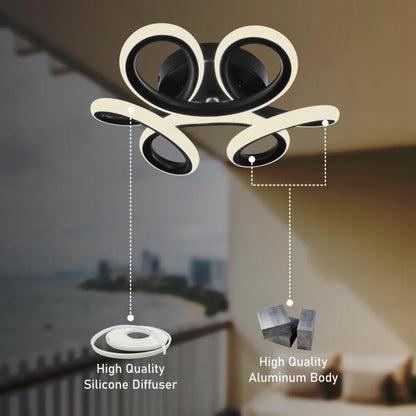 LED LED Vertex Helix, 44W, vlnité, chladné/horké/neutrální světlo, černá