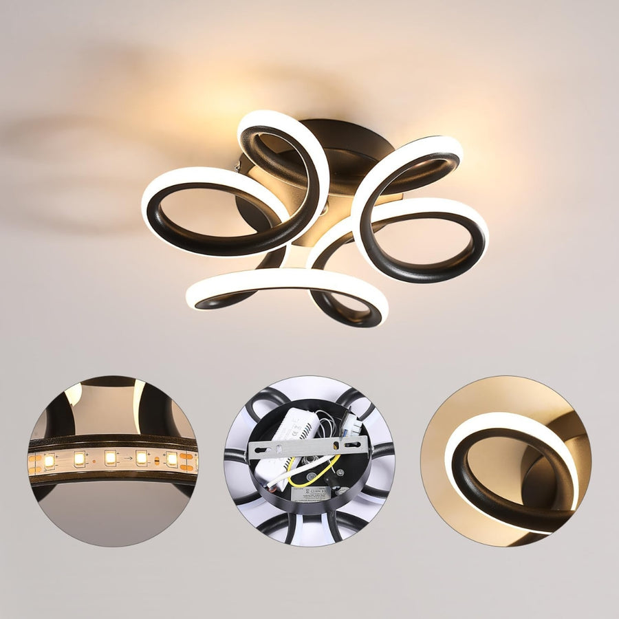 LED LED Vertex Helix, 44W, vlnité, chladné/horké/neutrální světlo, černá