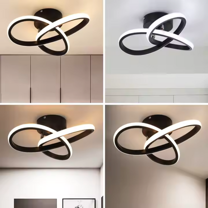 LED LED Vertex Infinitum, 42W, 2 kruhy, studené/horké/neutrální světlo, černá