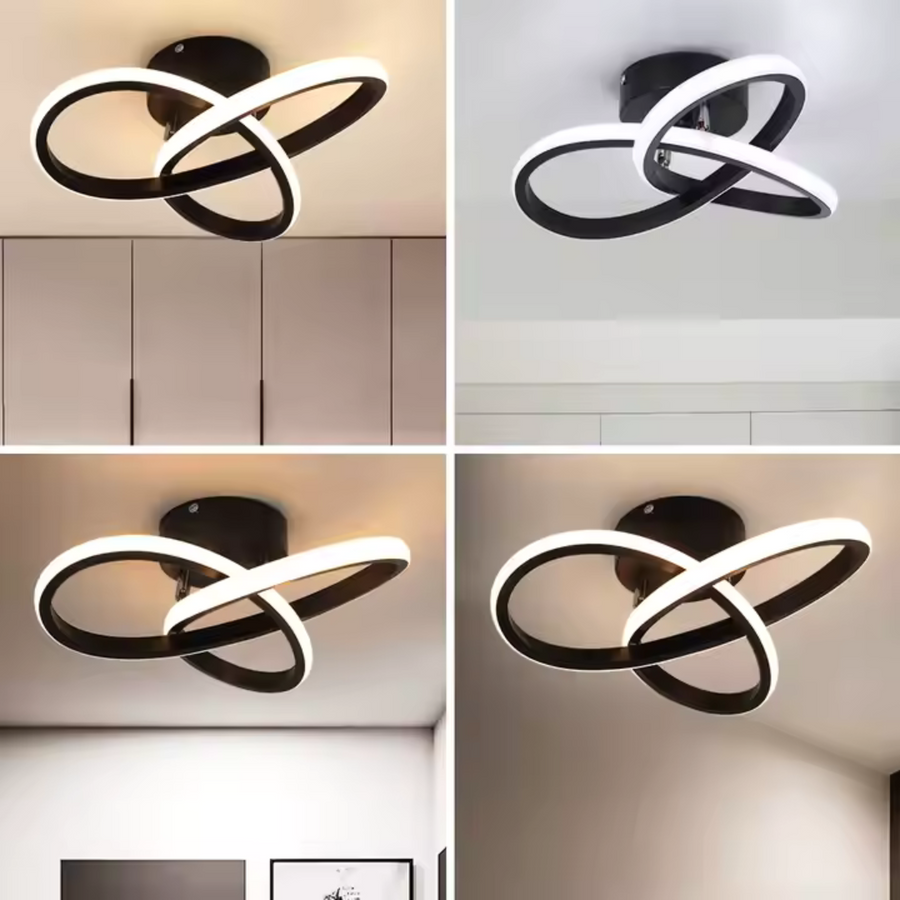 LED LED Vertex Infinitum, 42W, 2 kruhy, studené/horké/neutrální světlo, černá