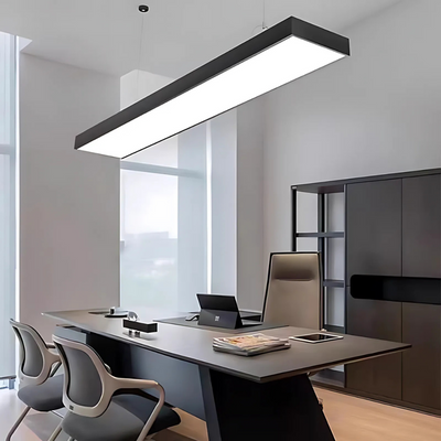 LED závěsný lustr DARIN, 120cm, 23W, Nastavitelná výška, Studené světlo, Černá