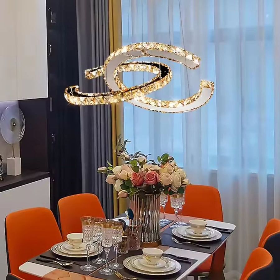 LED LED LED LED hranol ANTEA, dálkové ovládání, 40 W, Crystal and Metal, nestabilní, nastavitelná výška, chlad/horké/neutrální světlo