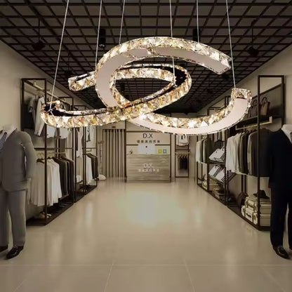 LED LED LED LED hranol ANTEA, dálkové ovládání, 40 W, Crystal and Metal, nestabilní, nastavitelná výška, chlad/horké/neutrální světlo