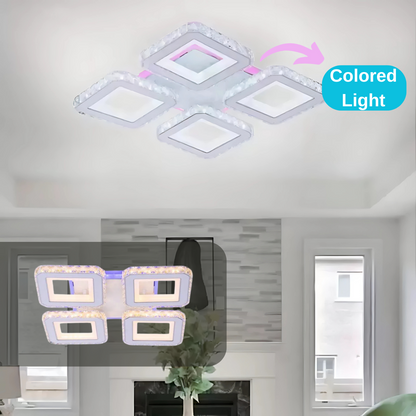 LED LED LEULA s dálkovým ovládáním, 79W, Chrome s bílým, kovem a krystalem, Daisy, RGB