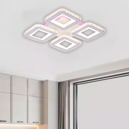 LED LED LEULA s dálkovým ovládáním, 79W, Chrome s bílým, kovem a krystalem, Daisy, RGB