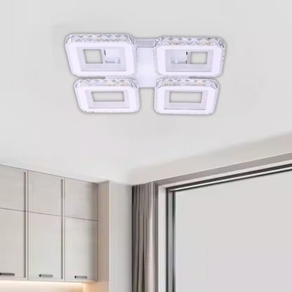 LED LED LEULA s dálkovým ovládáním, 79W, Chrome s bílým, kovem a krystalem, Daisy, RGB