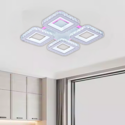 LED LED LEULA s dálkovým ovládáním, 79W, Chrome s bílým, kovem a krystalem, Daisy, RGB
