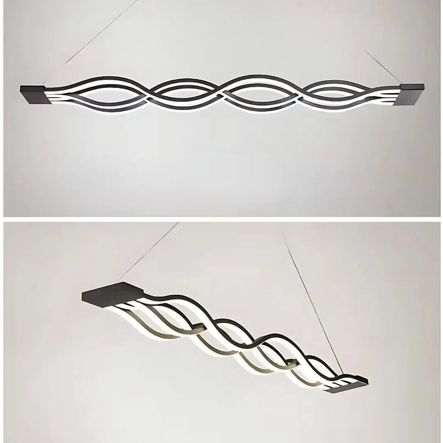 LED lustr zavěšený vlnovým dálkovým ovládáním, 76W, nastavitelnou výškou, chlad/horké/neutrální světlo, nestabilní, černé