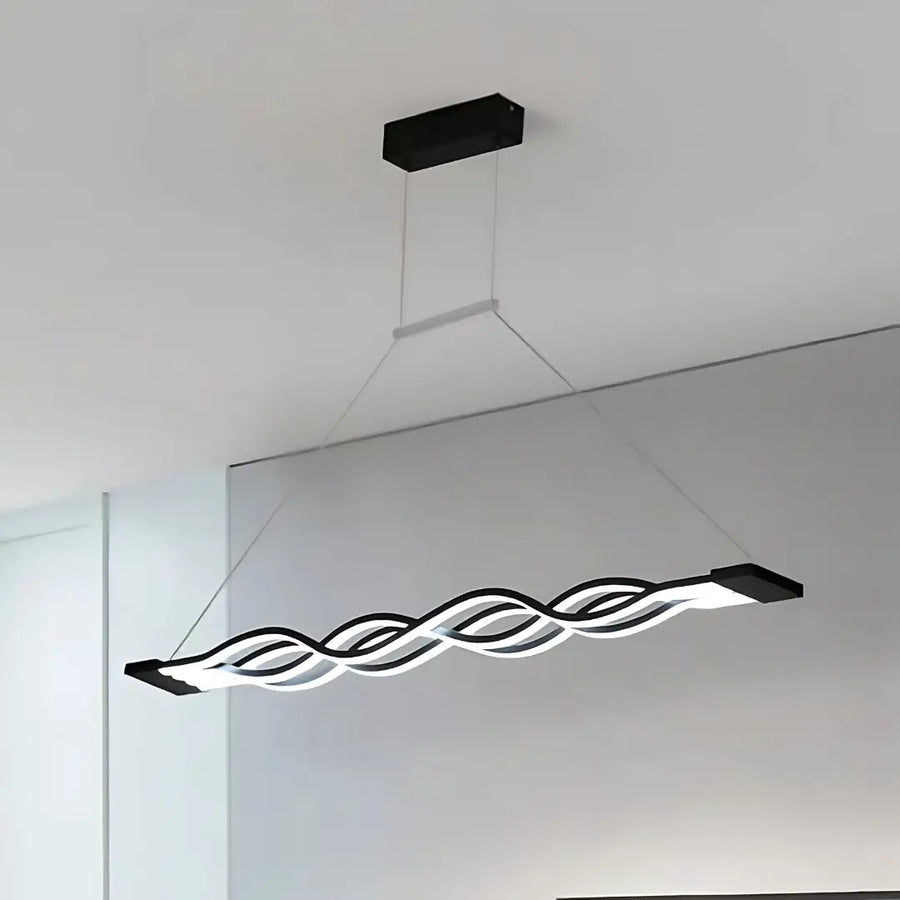 LED lustr zavěšený vlnovým dálkovým ovládáním, 76W, nastavitelnou výškou, chlad/horké/neutrální světlo, nestabilní, černé