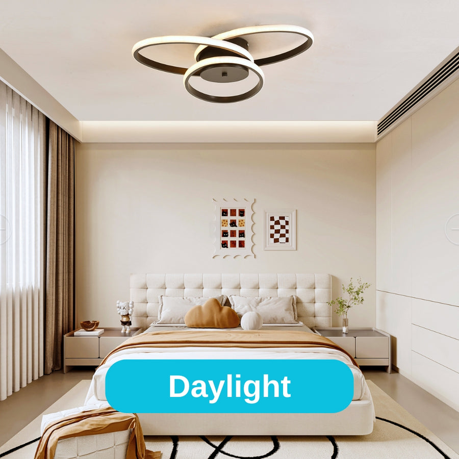 LED CHANDIER s dálkovým ovládáním Ecaterina 59W, pletené studené/horké/černé neutrální černé