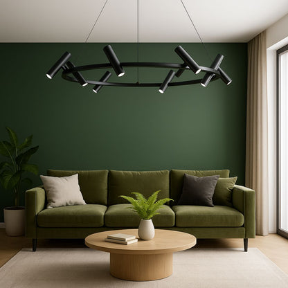 LED lustr s dálkovým ovládáním Harman, 29W, 8 zdrojů, neutrální světlo, černá