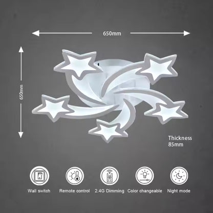 LED lustr s hypomoa dálkovým ovládáním, 69 W, 5 hvězdiček, studené/horké/neutrální světlo, nestabilní, bílé