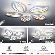 LED CHANDIER s dálkovým ovládáním orchideje, 65W, 5 okvětních lístků, studené/horké/neutrální světlo, nestabilní, bílé