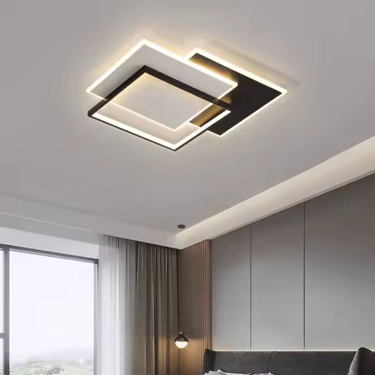 LED CHANDIER s geometrií dálkového ovládání Cubo, 120W, 3 čtverce, studené/horké/neutrální světlo, nestabilní, černé
