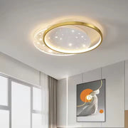 LED chtíč s dálkovým ovládáním Lunaro Lucenta, 110 W, 2 kruhy, chladné/horké/neutrální světlo, nestabilní, zlaté